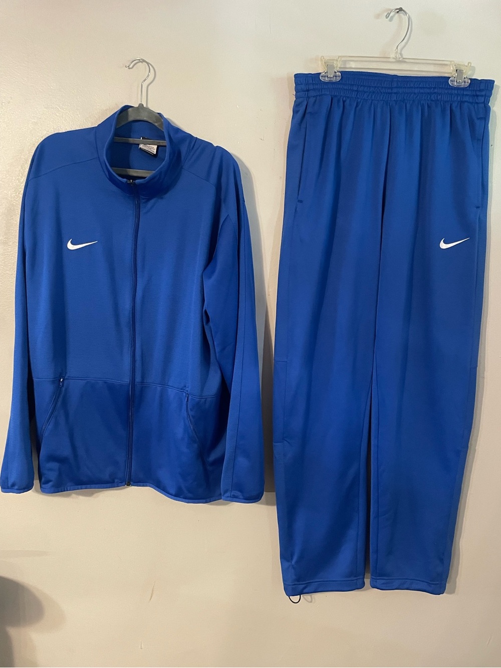 Nike Royal Blue Full-Zip training Track suit outfit Jacket Pants Set Men Large